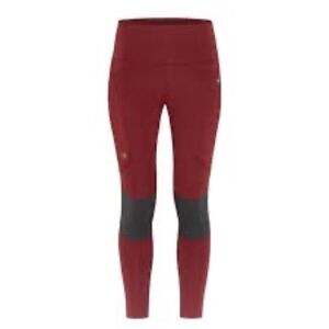 Fjällräven Women's Abisko Trekking Tights Pro in Pomegranate Red-Iron Grey- Sz S